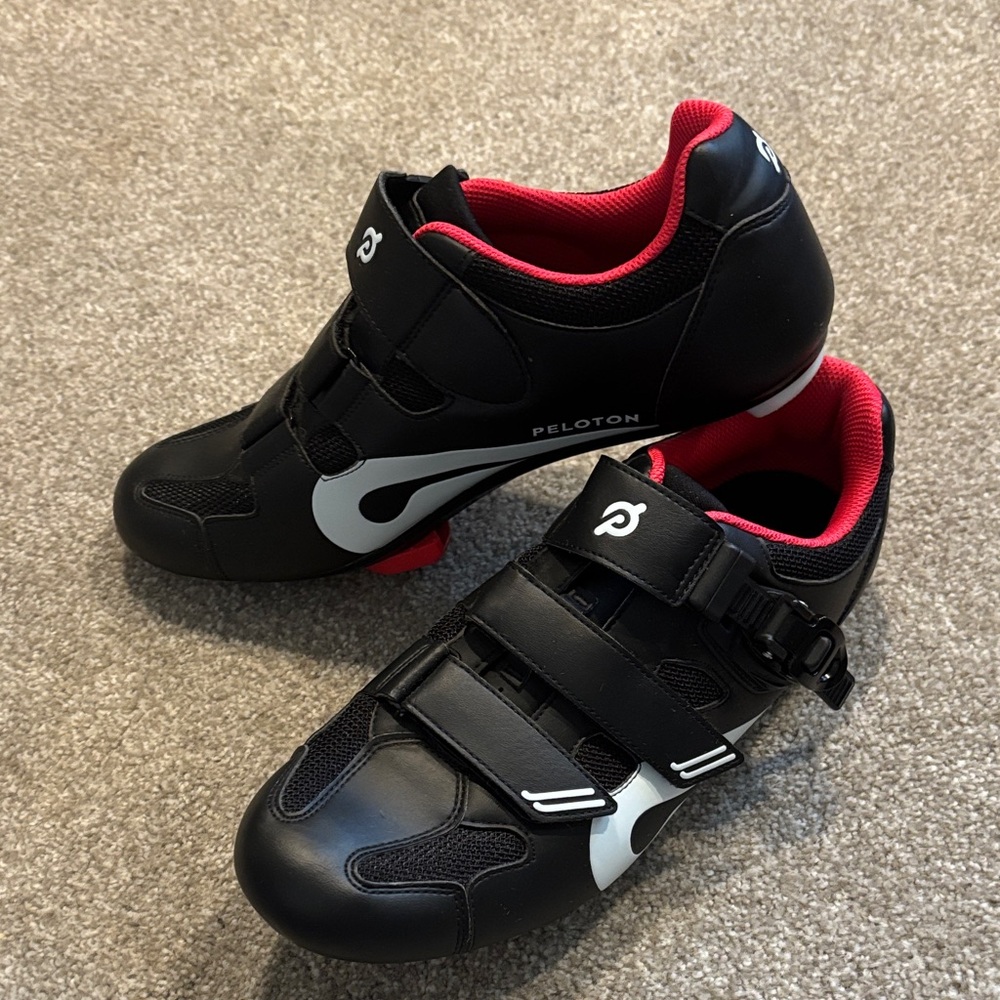 Peloton Black and Red Cycling Footwear